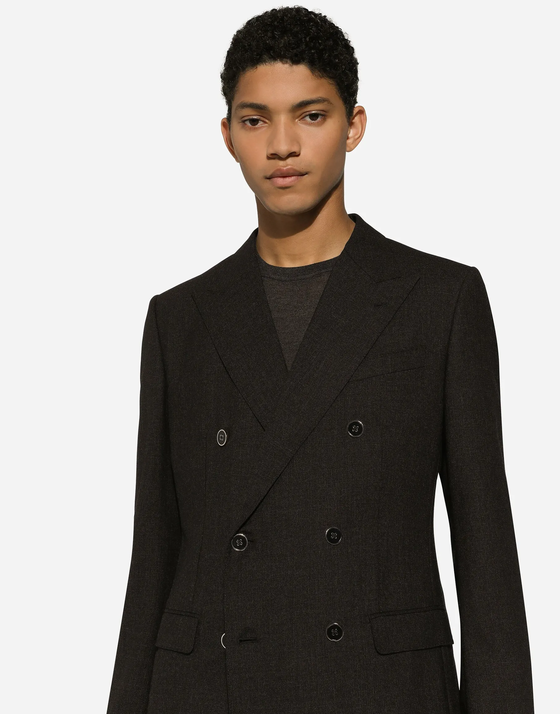 Double-breasted wool Taormina-fit jacket
