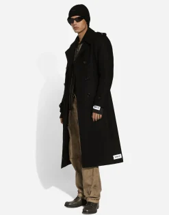 Double-breasted wool-blend pea coat