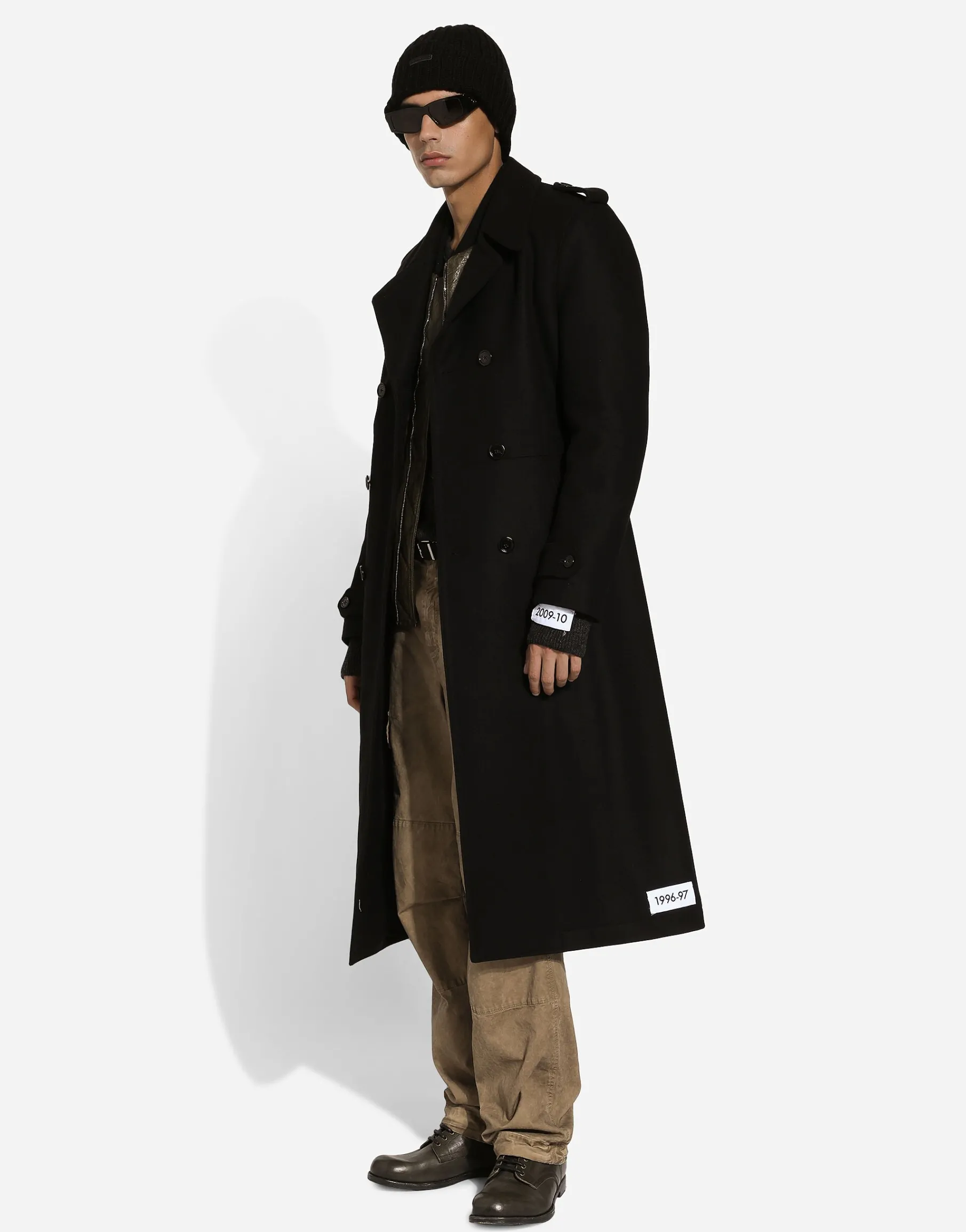 Double-breasted wool-blend pea coat