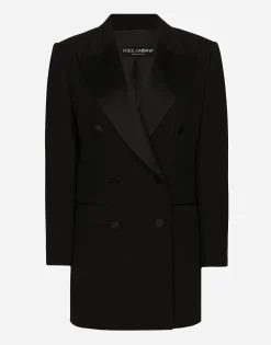 Double-breasted woolen jacket
