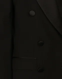 Double-breasted woolen jacket