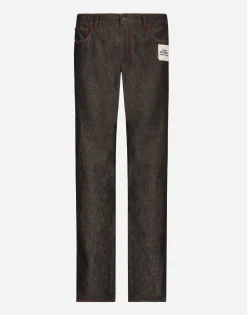 Double-face denim and flannel pants