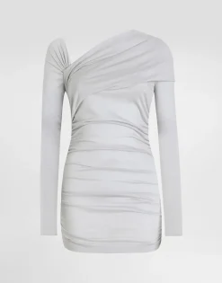 Draped top with asymmetric neckline