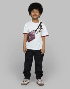 Drill jogging pants with branded tag