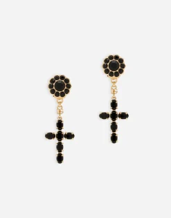 Drop earrings with crosses