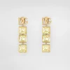 Drop earrings with DG logo and rhinestones