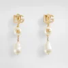 Drop earrings with teardrop accents, cabochons and DG logo