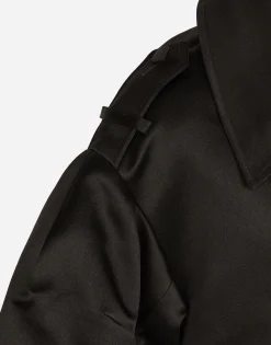 Duchesse trench coat with gathered sleeves