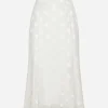 Dévoré satin godet skirt with DG logo