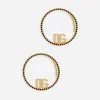 Ear cuff earrings with DG logo and rhinestones