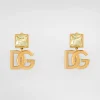 Earrings with DG logo and rhinestones