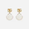 Earrings with DG logo and shell
