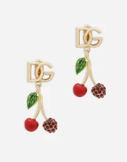 Earrings with DG logo and cherries
