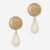Earrings with DG logo and teardrop pendants