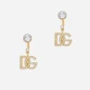 Earrings with DG logo and rhinestones
