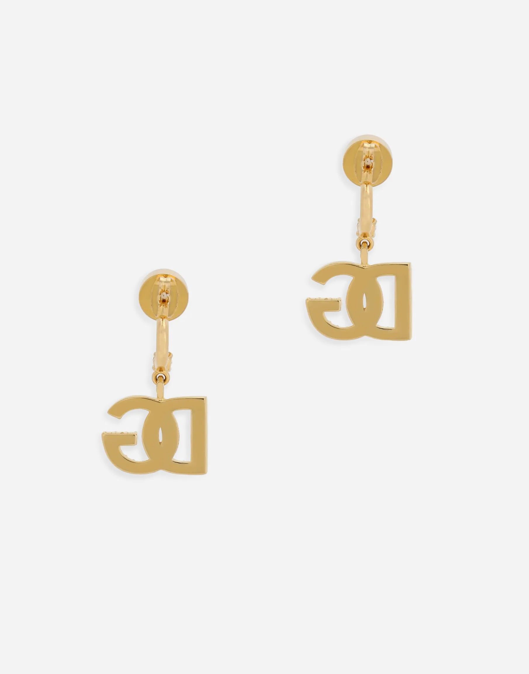 Earrings with DG logo and rhinestones