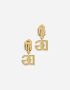 Earrings with rhinestones and DG logo