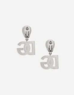 Earrings with rhinestones and DG logo