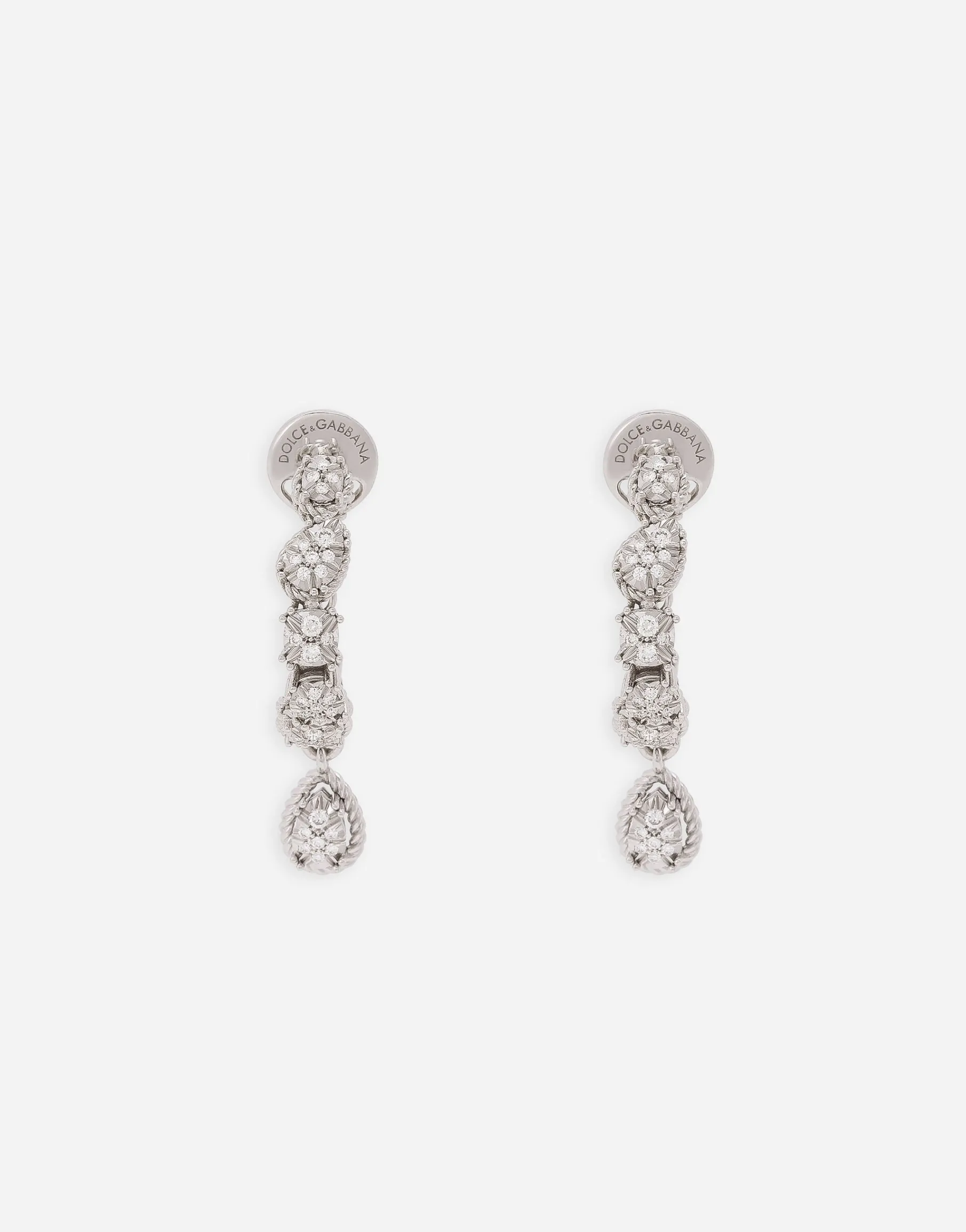 Easy Diamond earrings in white gold 18kt and diamonds pavé