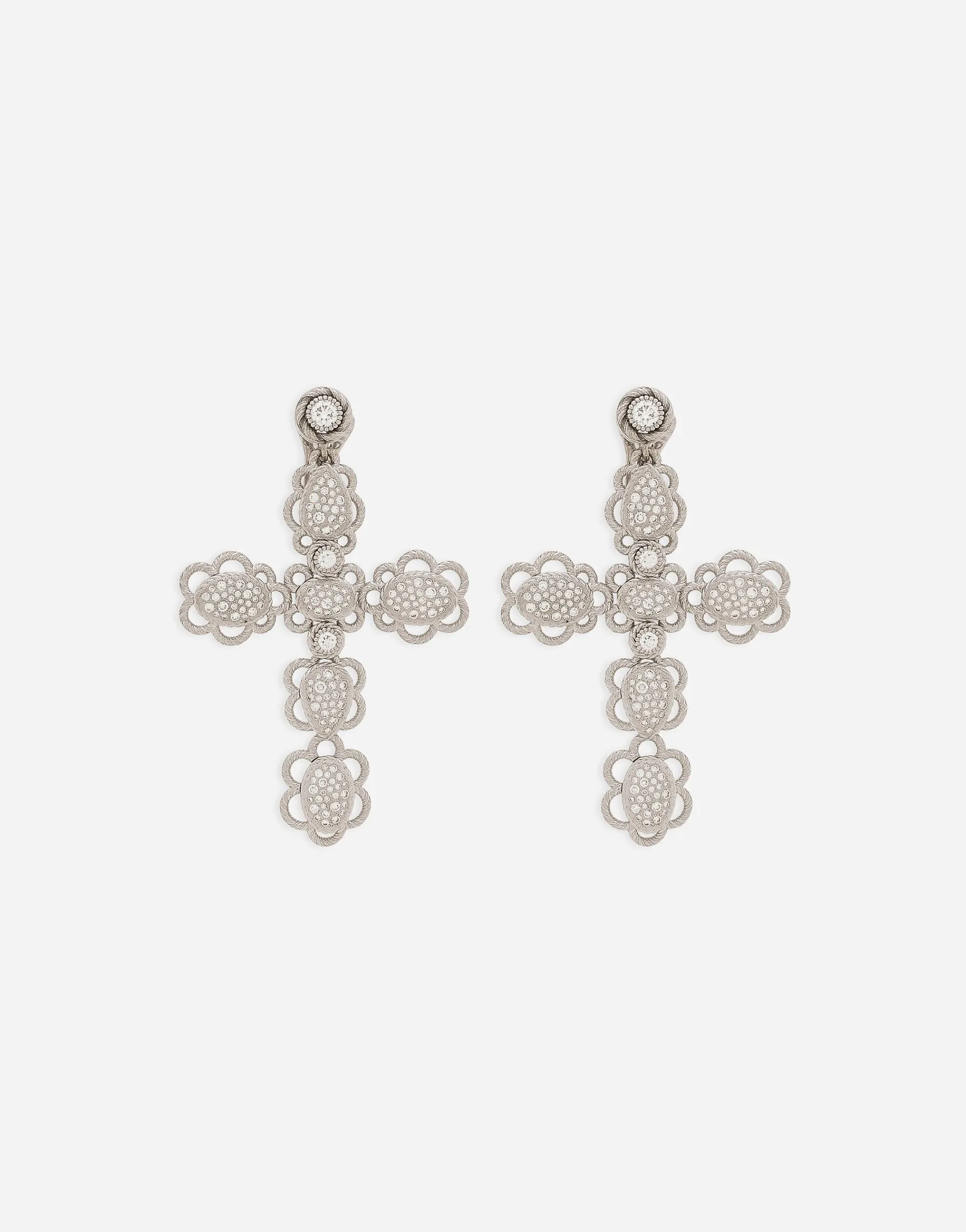 Easy Diamond earrings in white gold 18kt and diamonds pavé