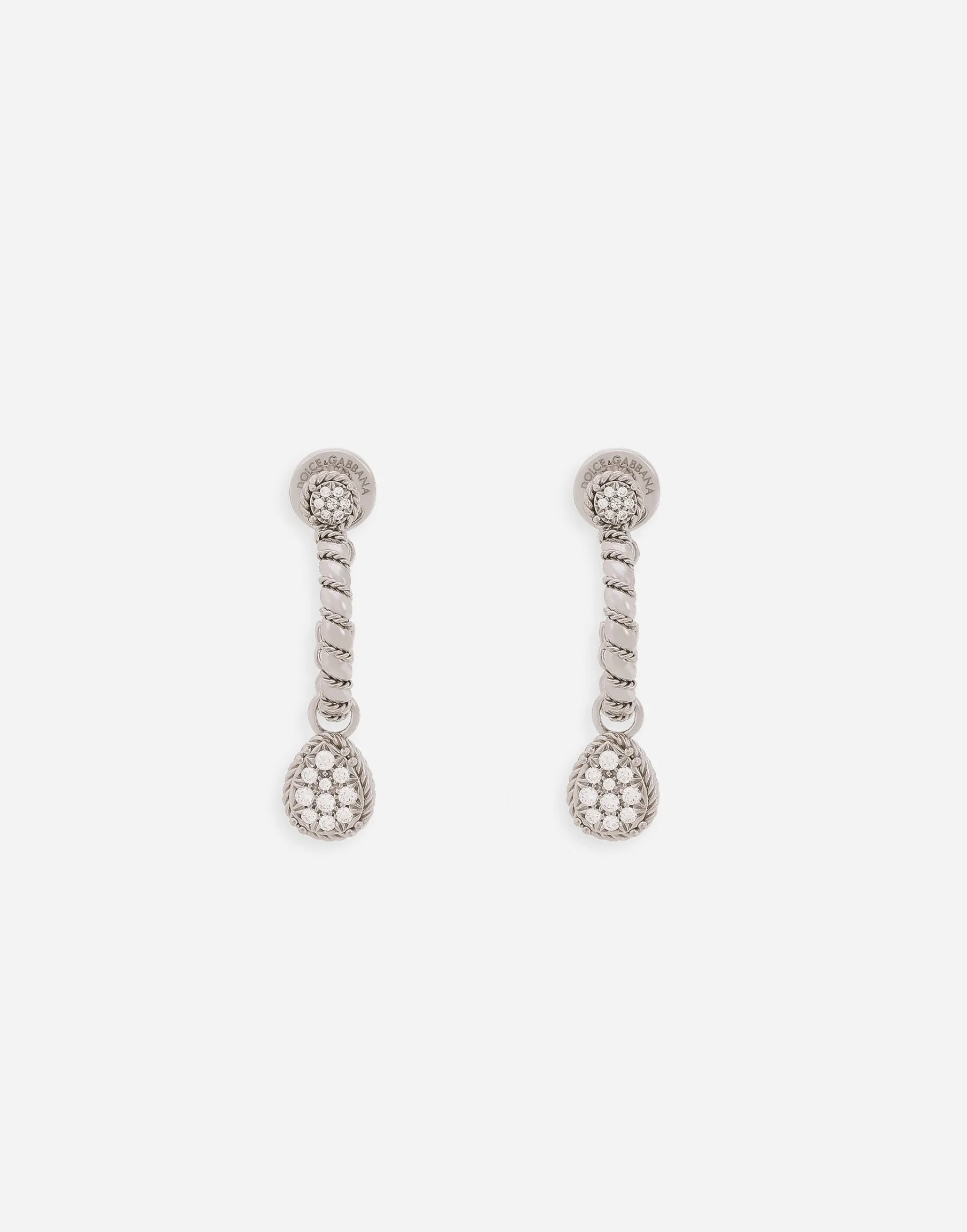 Easy Diamond earrings in white gold 18kt and diamonds pavé