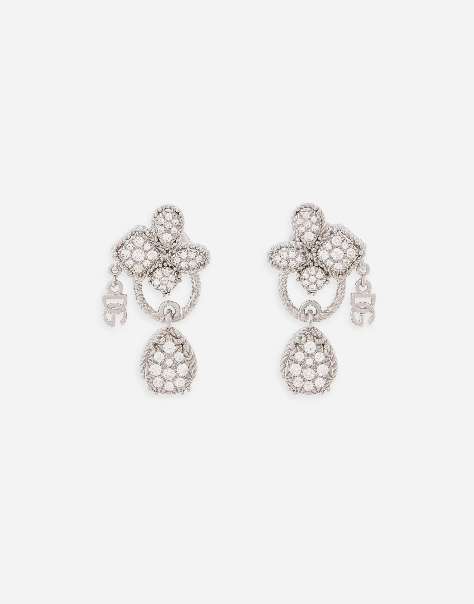 Easy Diamond earrings in white gold 18kt and diamonds pavé