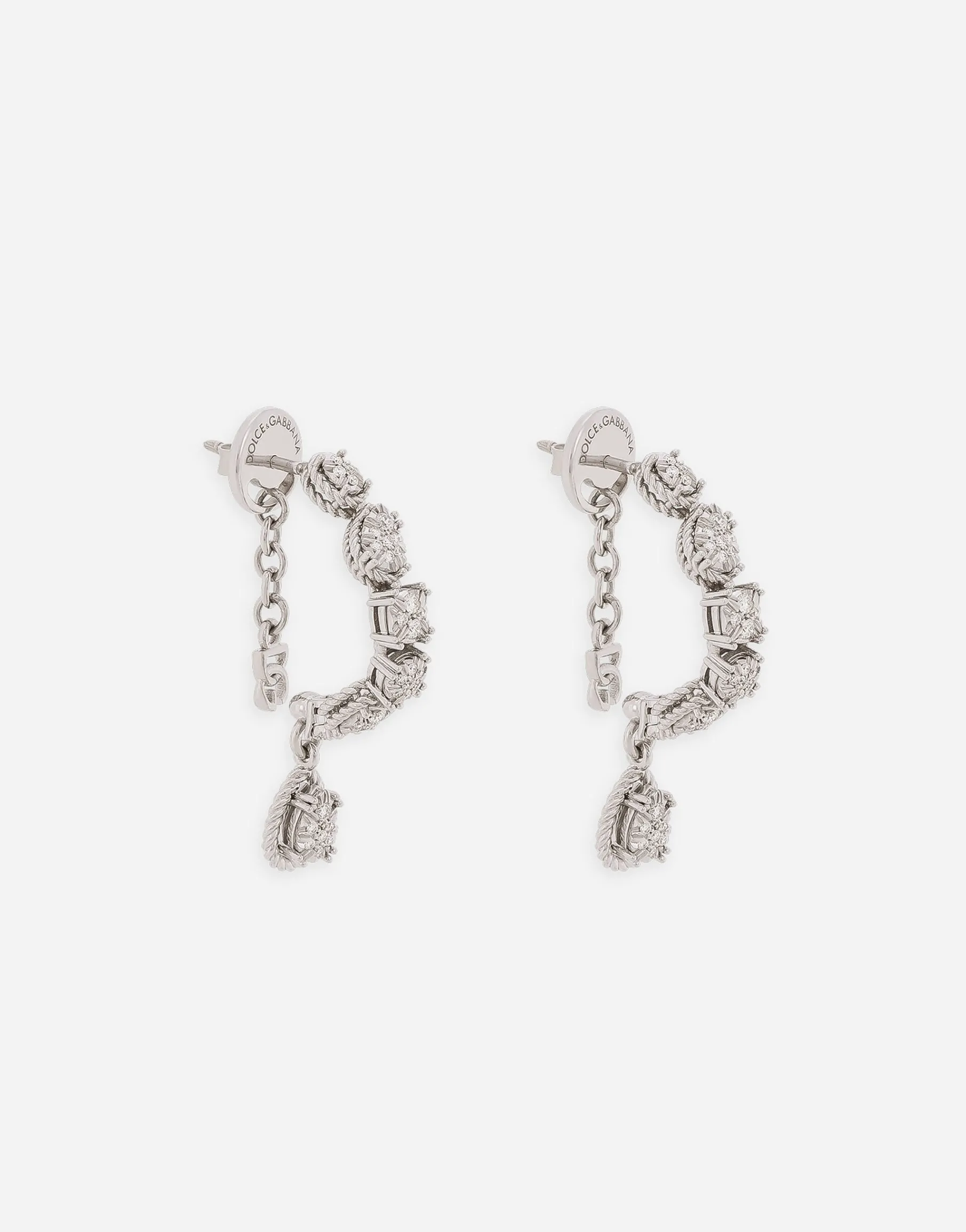 Easy Diamond earrings in white gold 18kt and diamonds pavé