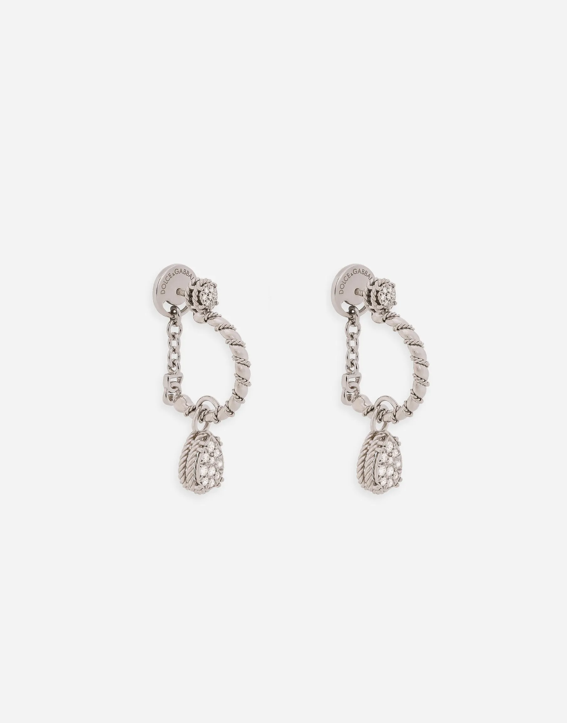 Easy Diamond earrings in white gold 18kt and diamonds pavé