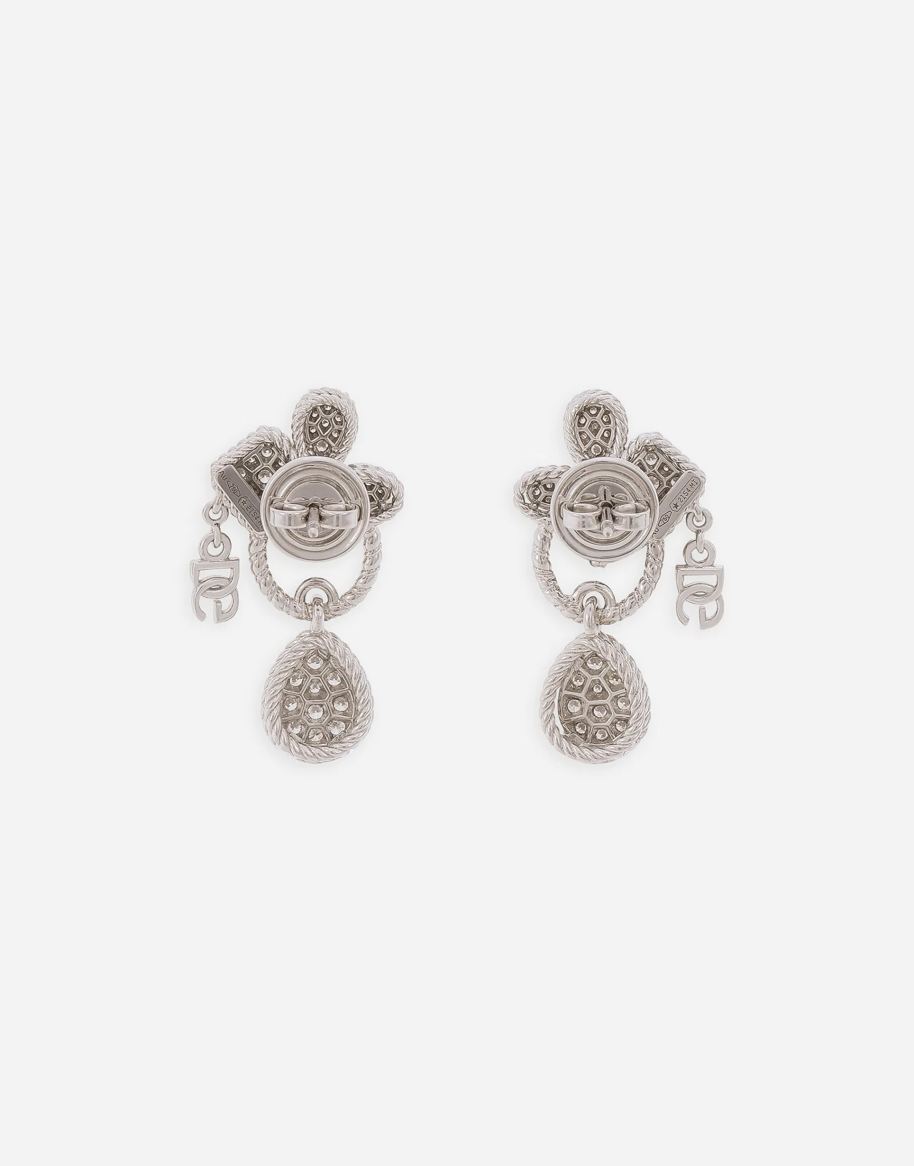 Easy Diamond earrings in white gold 18kt and diamonds pavé