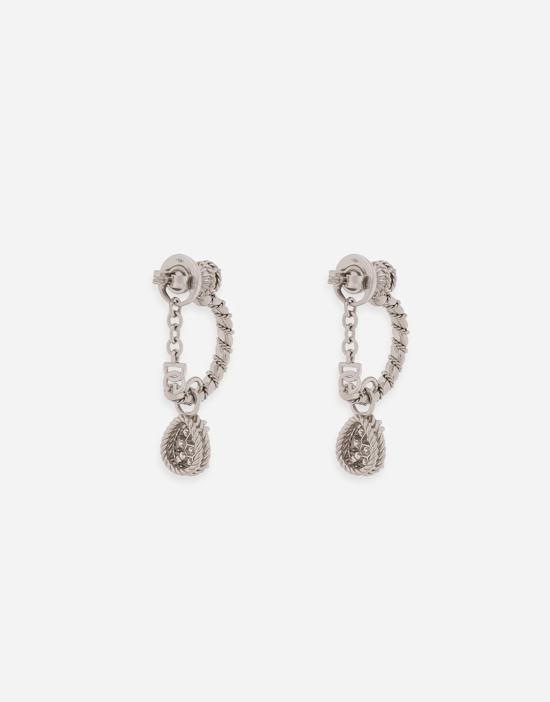 Easy Diamond earrings in white gold 18kt and diamonds pavé
