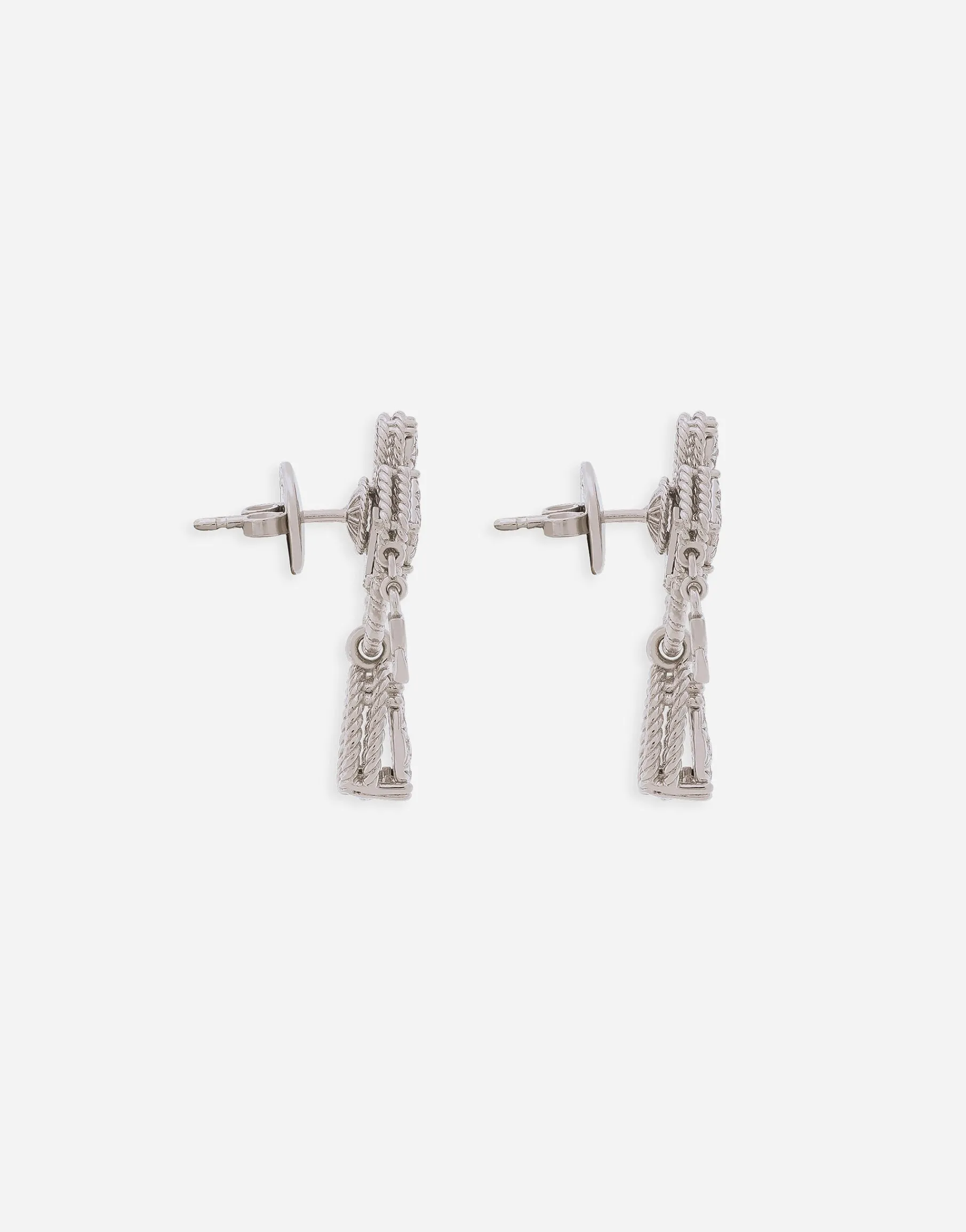 Easy Diamond earrings in white gold 18kt and diamonds pavé