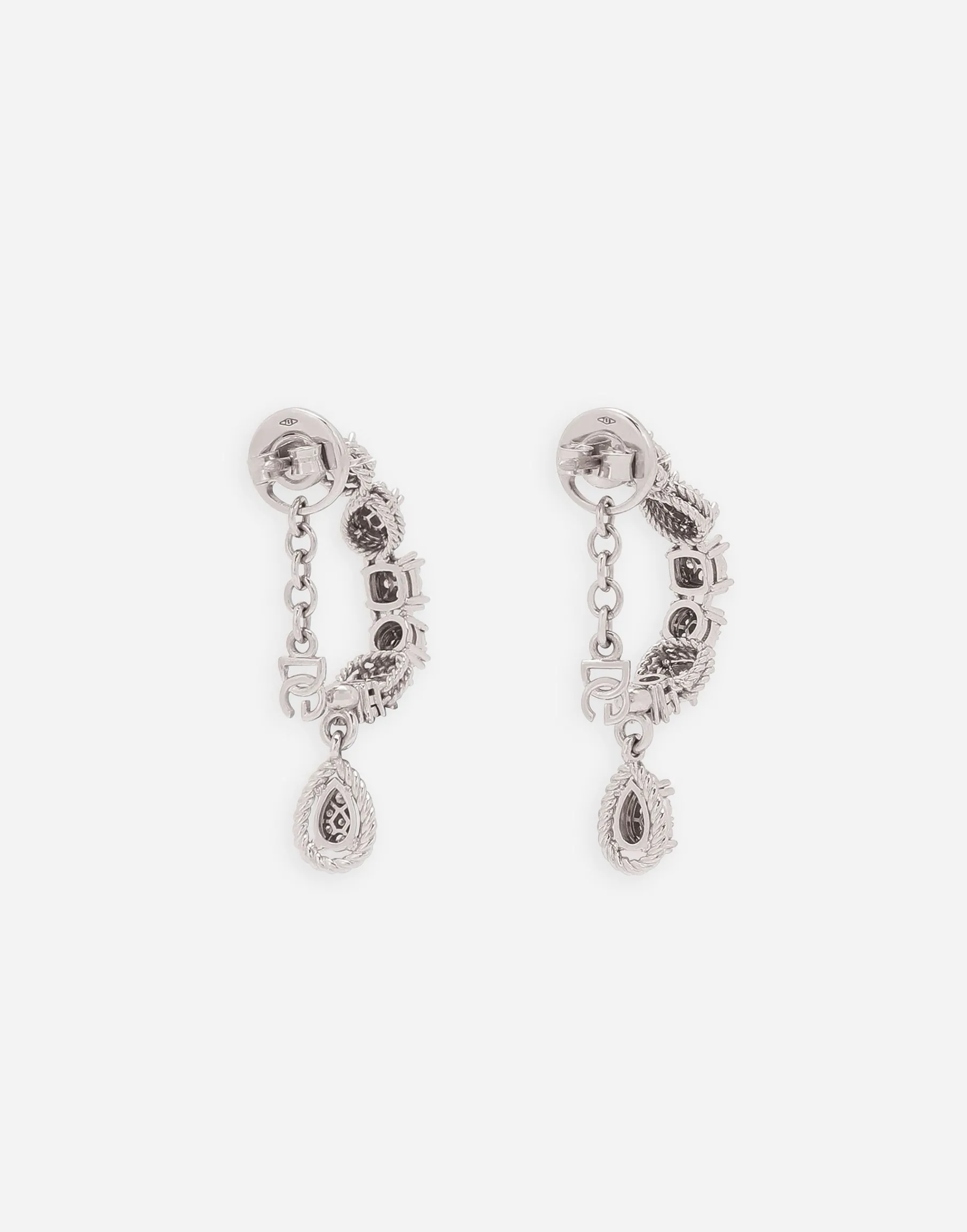 Easy Diamond earrings in white gold 18kt and diamonds pavé