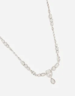 Easy Diamond necklace in white gold 18kt and diamonds pavé