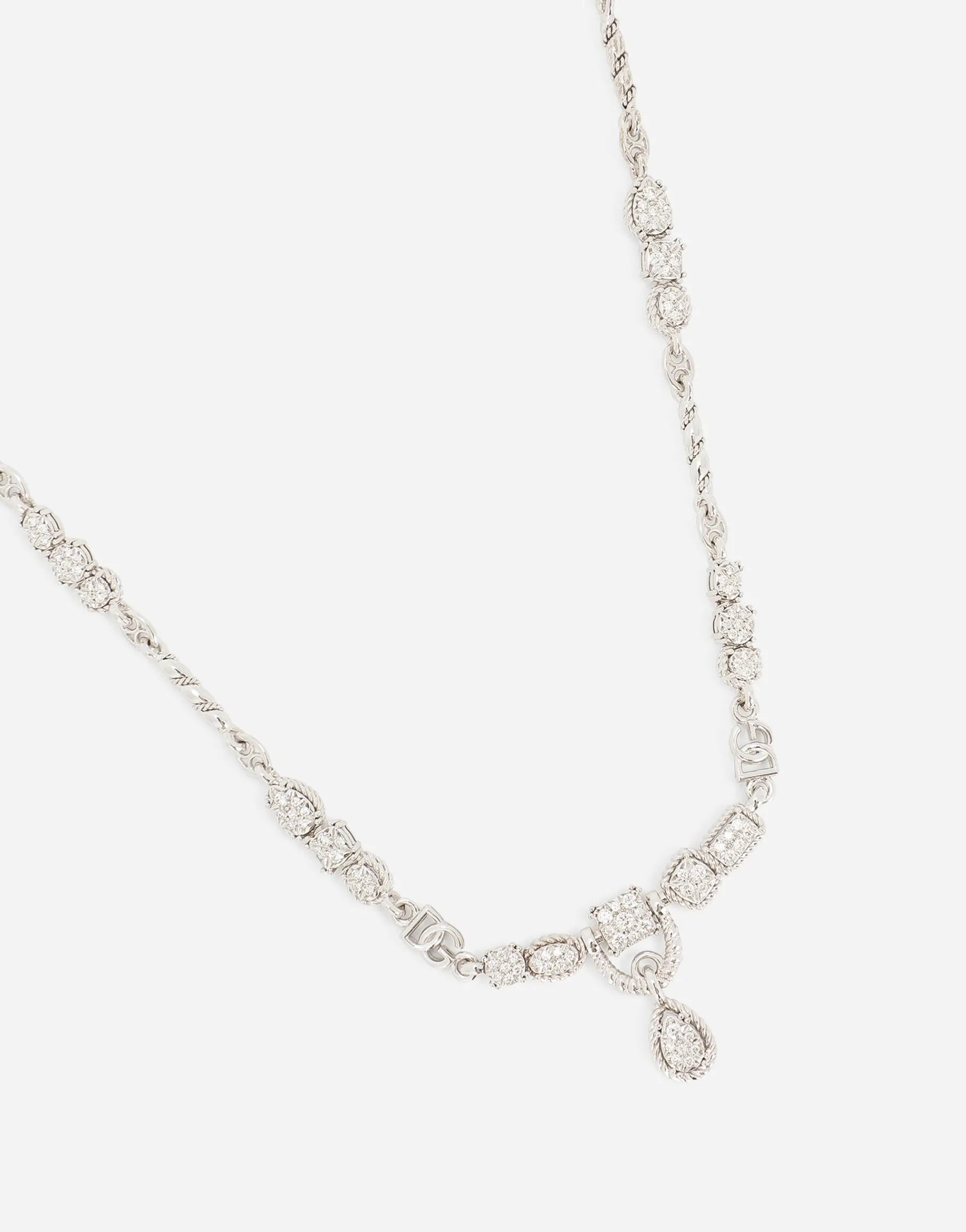 Easy Diamond necklace in white gold 18kt and diamonds pavé
