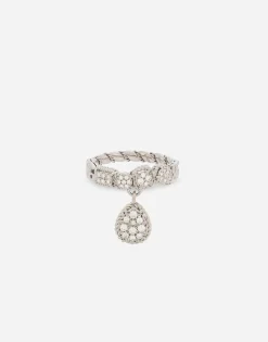 Easy Diamond ring in white gold 18kt and diamonds pavé