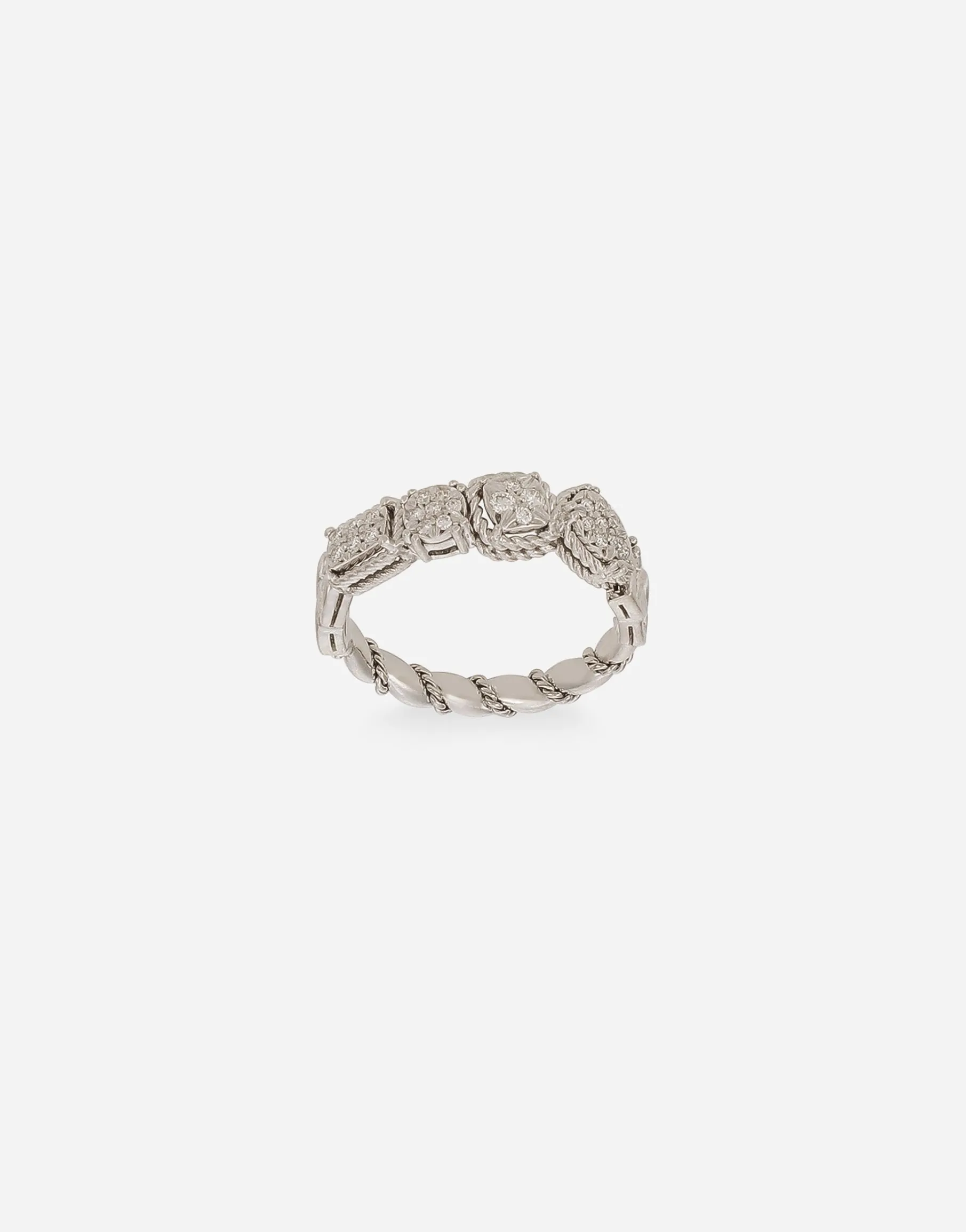 Easy Diamond ring in white gold 18kt and diamonds pavé