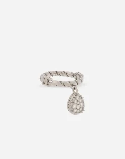 Easy Diamond ring in white gold 18kt and diamonds pavé