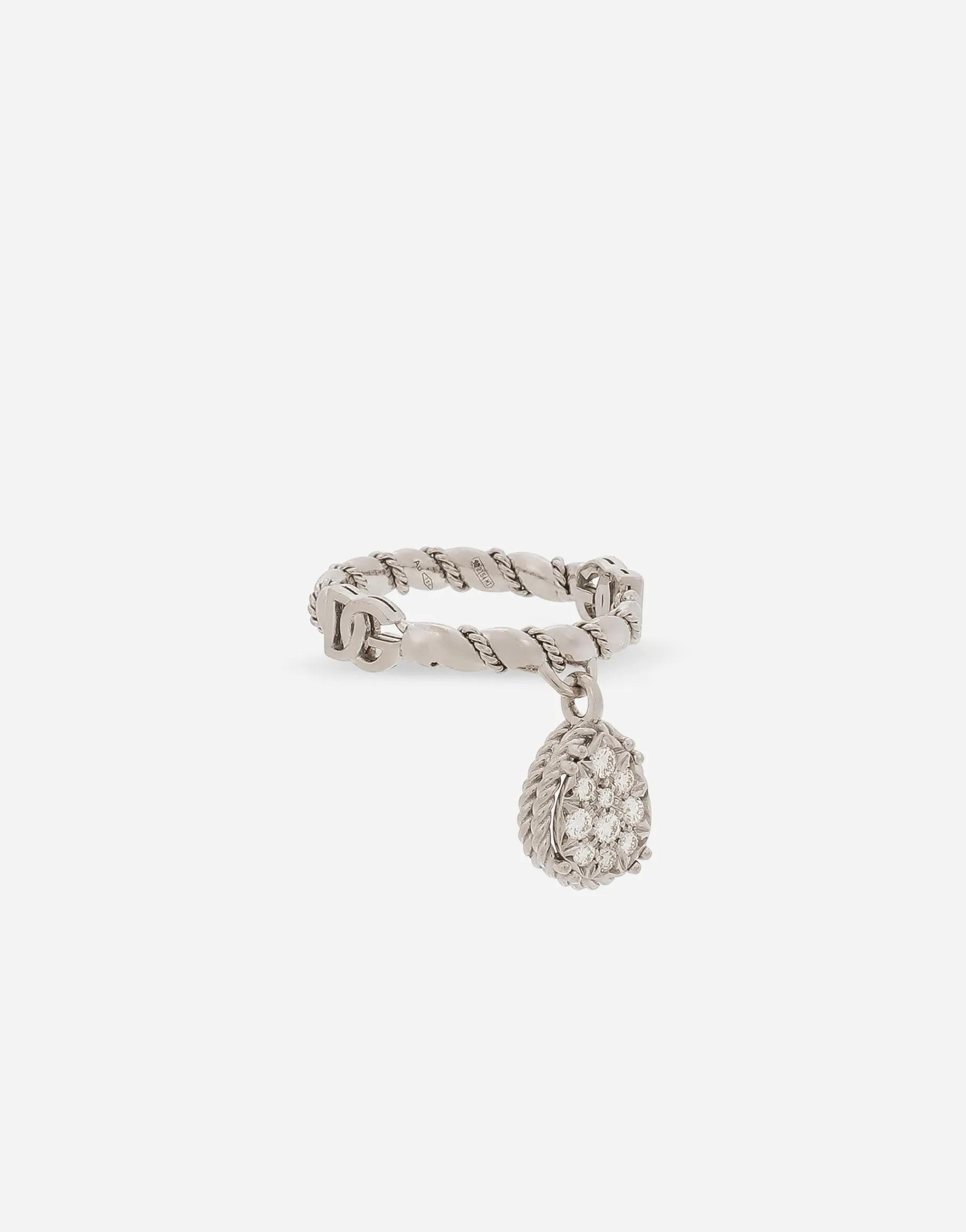 Easy Diamond ring in white gold 18kt and diamonds pavé
