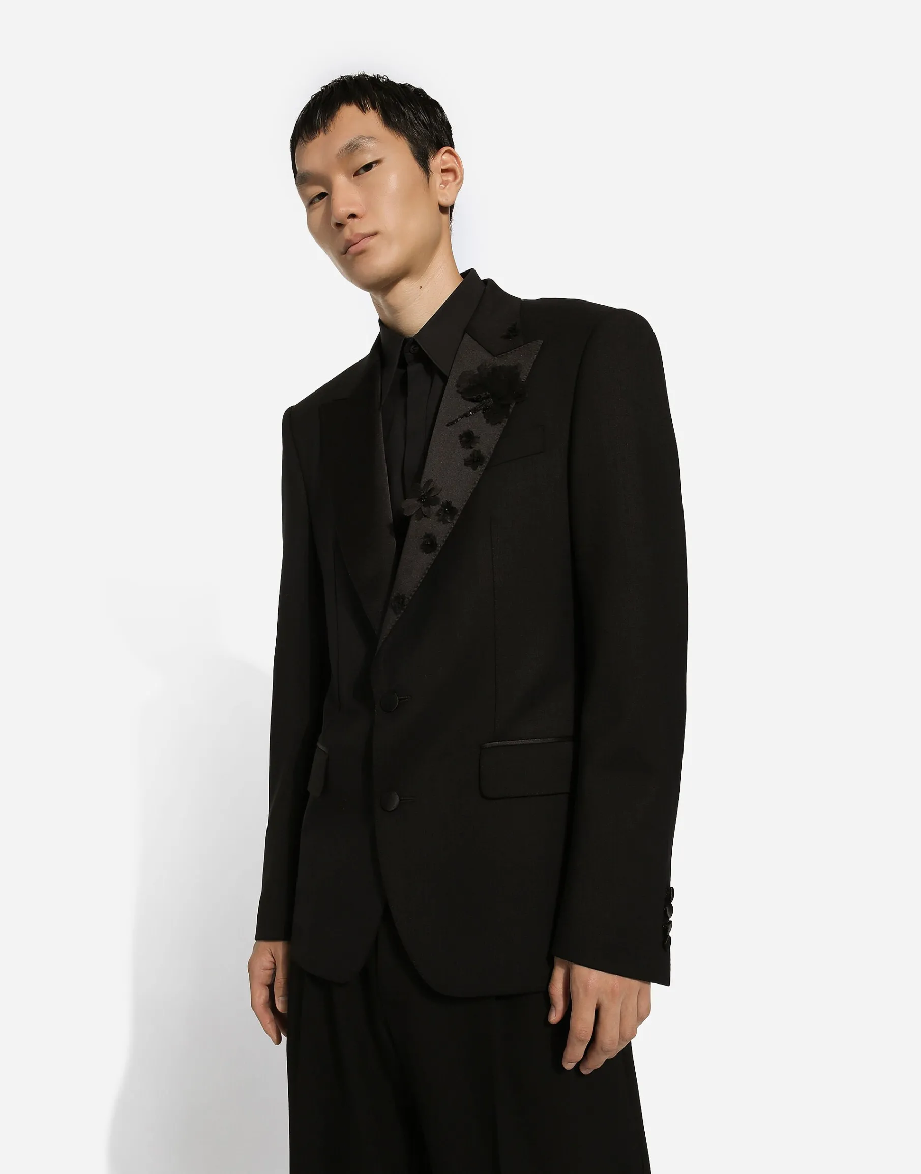 Embroidered single-breasted Sicilia-fit jacket