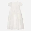 Empire-line embroidered chiffon christening dress with short sleeves
