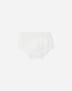 Empire-line silk mikado christening dress with short sleeves