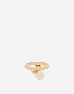 Engagement ring with DG logo and pearl charms