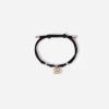 Fabric Good luck bracelet with yellow gold pendant charm