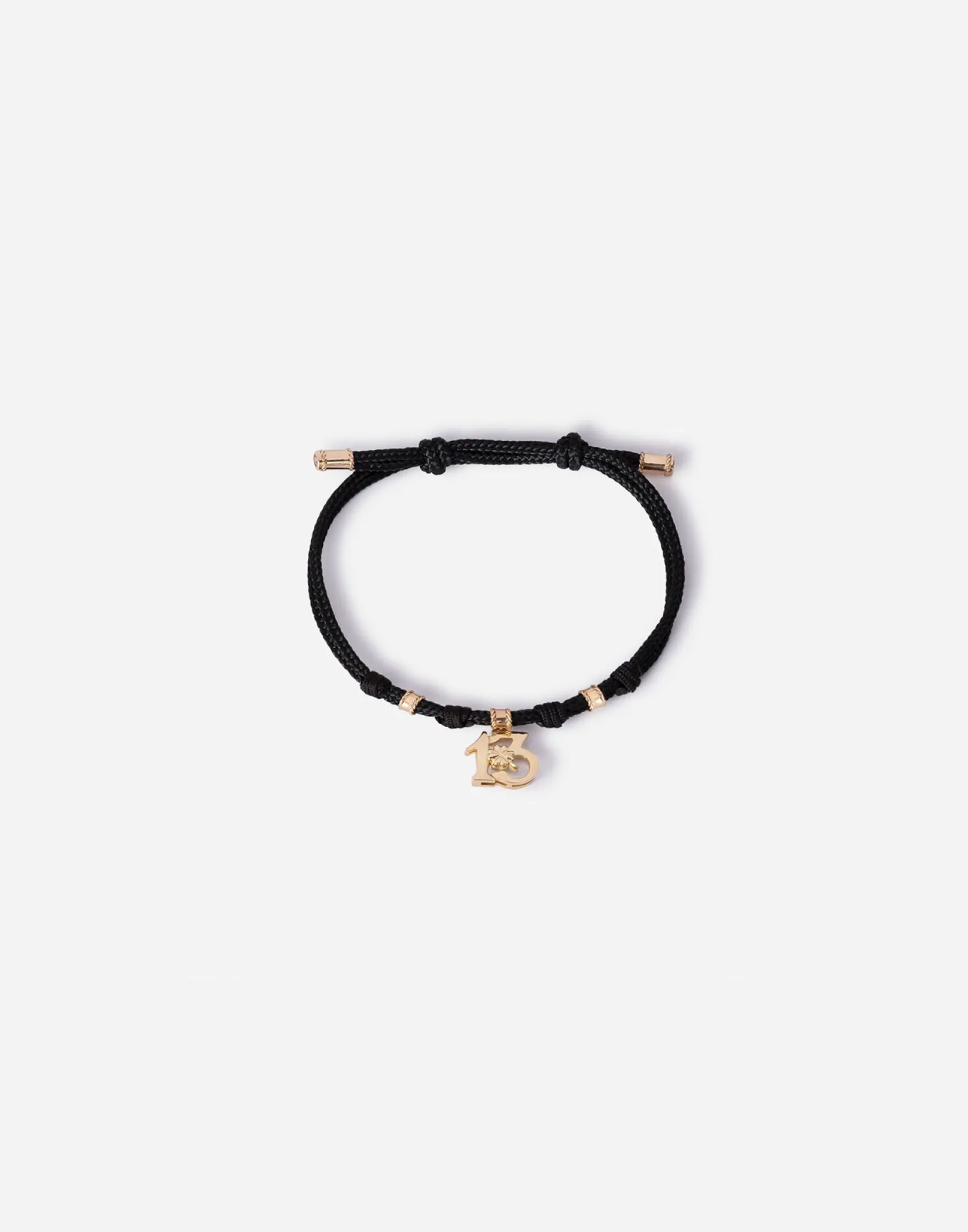 Fabric Good luck bracelet with yellow gold pendant charm