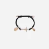Fabric Sicily bracelet with 18kt gold pendant charms
