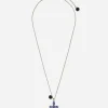 Family cross and rose pendats on yellow gold chain