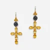 Family yellow gold earrings with yellow sapphires