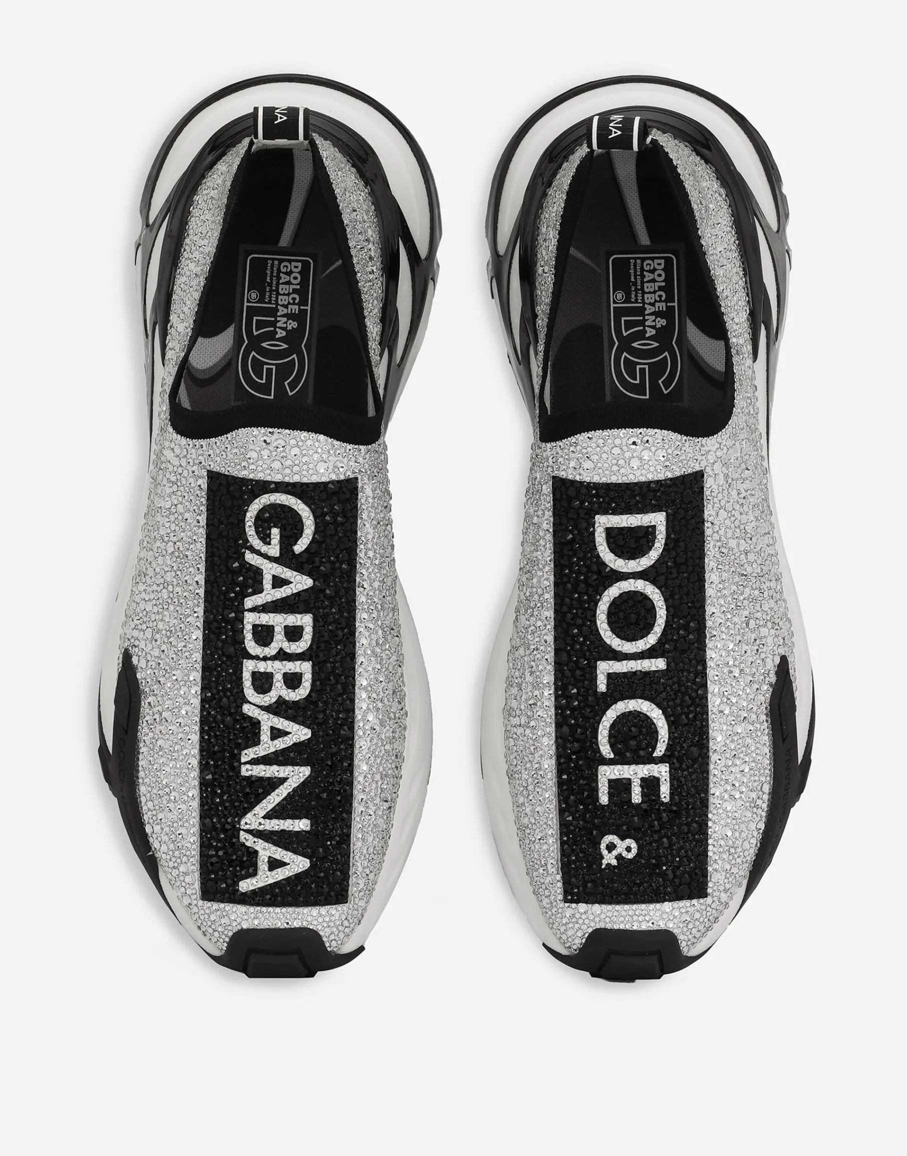 Fast sneakers with fusible rhinestones