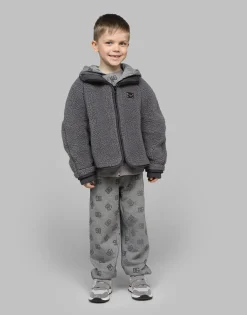 Faux fur jacket with branded tag