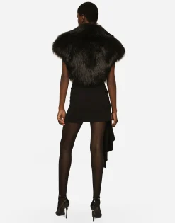 Faux fur shrug